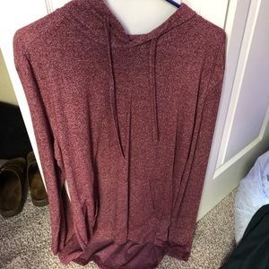 long sleeve red hoodie shirt